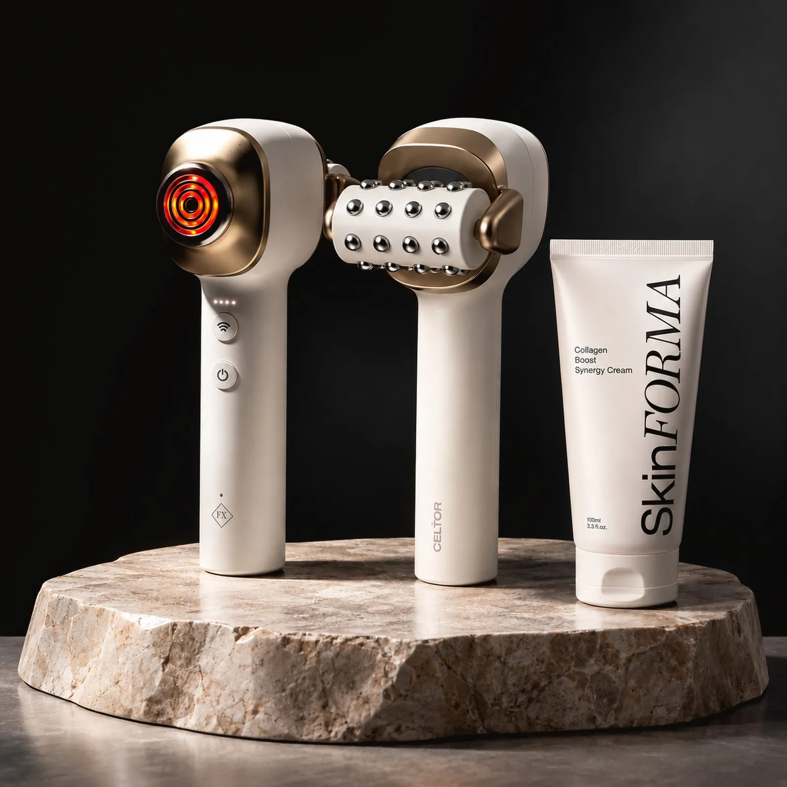 Les deux faces de CELTOR FX et la crème Skinforma Collagen Boost Synergy